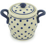 Polish Pottery Jar with Lid and Handles 7&quot; Polka Dot