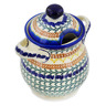 Polish Pottery Jar with Lid and Handles 8&quot; Autumn Swirls