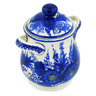 Polish Pottery Jar with Lid and Handles 8&quot; Blue Poppy Dream UNIKAT
