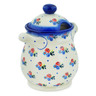 Polish Pottery Jar with Lid and Handles 8&quot; Dancing Flowers UNIKAT