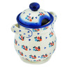 Polish Pottery Jar with Lid and Handles 8&quot; Sweet Clusters UNIKAT