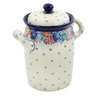 Polish Pottery Jar with Lid and Handles 9&quot; Autumn Bunch UNIKAT