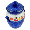Polish Pottery Jar with Lid and Handles 9&quot; Fresh Vegetable Garden