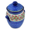 Polish Pottery Jar with Lid and Handles 9&quot; Midsummer Bloom