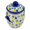 Polish Pottery Jar with Lid and Handles 9&quot; Pineapple Parade