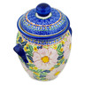 Polish Pottery Jar with Lid and Handles 9&quot; Pink Delight UNIKAT