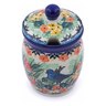 Polish Pottery Jar with Lid with Opening 4&quot; Bountiful Birds UNIKAT