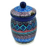 Polish Pottery Jar with Lid with Opening 4&quot; Mesa UNIKAT