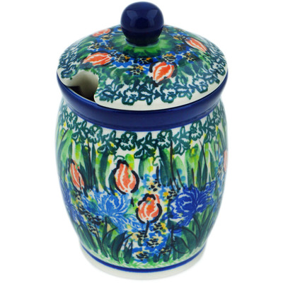 Polish Pottery Jar with Lid with Opening 4&quot; Tigerwing Butterfly UNIKAT