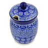 Polish Pottery Jar with Lid with Opening 4&quot; Winter Frost