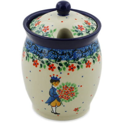 Polish Pottery Jar with Lid with Opening 5&quot; Charming Prince UNIKAT
