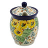 Polish Pottery Jar with Lid with Opening 5&quot; Country Sunflower UNIKAT