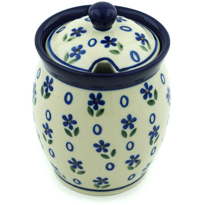 Polish Pottery Jar with Lid with Opening 5&quot; Daisy Sprinkles