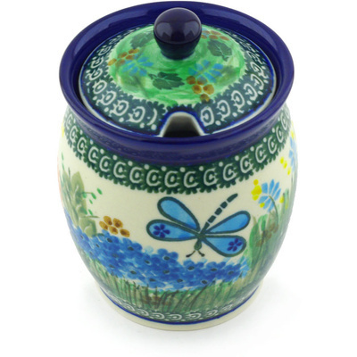 Polish Pottery Jar with Lid with Opening 5&quot; Garden Delight UNIKAT