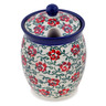 Polish Pottery Jar with Lid with Opening 5&quot; Rose Vines UNIKAT