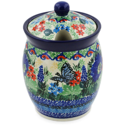 Polish Pottery Jar with Lid with Opening 5&quot; Summer Landscape UNIKAT