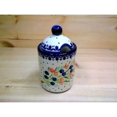 Polish Pottery Jar with Lid with Opening 6&quot; Berry Splash