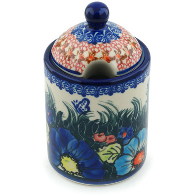 Polish Pottery Jar with Lid with Opening 6&quot; Butterfly Splendor