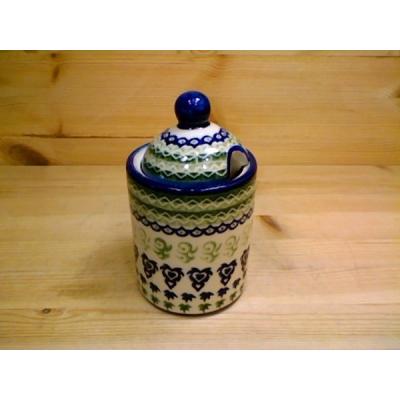 Polish Pottery Jar with Lid with Opening 6&quot; Folk Art