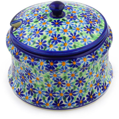 Polish Pottery Jar with Lid with Opening 6&quot;
