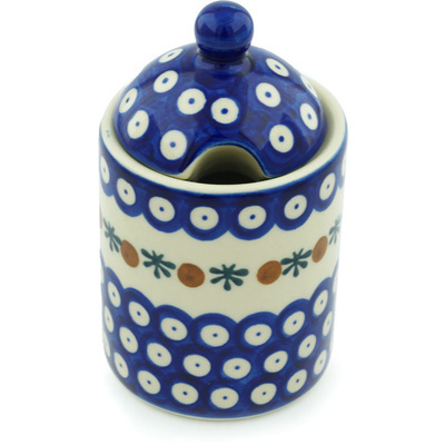 Polish Pottery Jar with Lid with Opening 6&quot; Mosquito