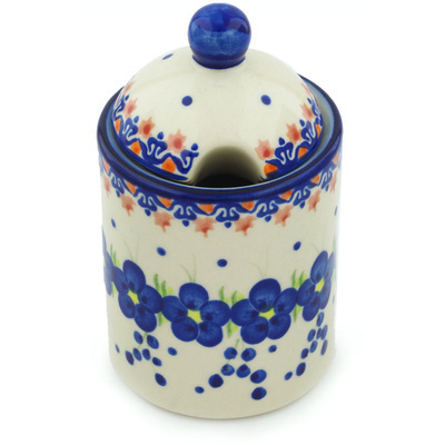 Polish Pottery Jar with Lid with Opening 6&quot; Passion Poppy