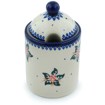 Polish Pottery Jar with Lid with Opening 6&quot; Simple Christmas