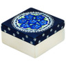 Wood Jewelry Box 4&quot; Blue Cornflower Meadow