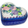 Polish Pottery Jewelry Box 5&quot; Happy Hydrangea UNIKAT