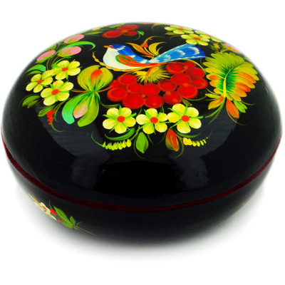 Wood Jewelry Box 5&quot; Red Fruits
