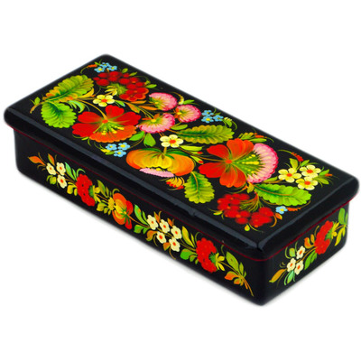 Wood Jewelry Box 8&quot; Red Fruits