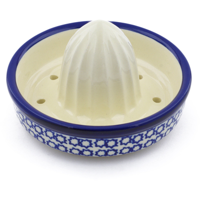Polish Pottery Juice Reamer 4&quot; Gangham Flower Chain
