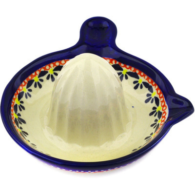 Polish Pottery Juice Reamer 4&quot; Spring Splendor UNIKAT