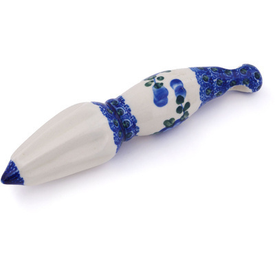Polish Pottery Juice Reamer 7&quot; Blue Poppies