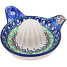 Polish Pottery Juice Reamer Small Blue Poppy Circle UNIKAT