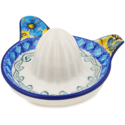 Polish Pottery Juice Reamer Small Brilliant In Blue UNIKAT