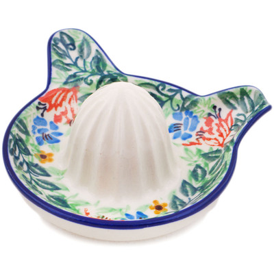 Polish Pottery Juice Reamer Small Peach Fan Fare UNIKAT