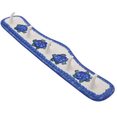 Polish Pottery Key Holder 15&quot; Blue Poppies