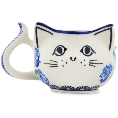 Polish Pottery Kitty Cat Face Mug