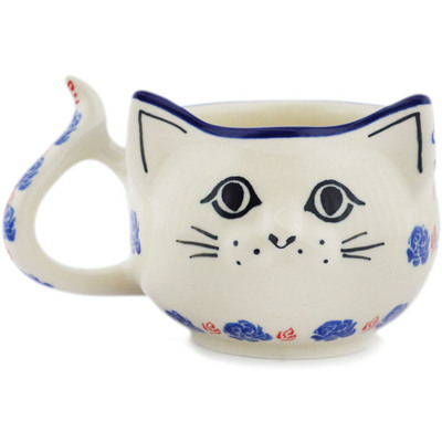 Polish Pottery Kitty Cat Face Mug