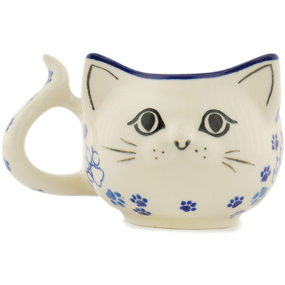 Polish Pottery Kitty Cat Face Mug