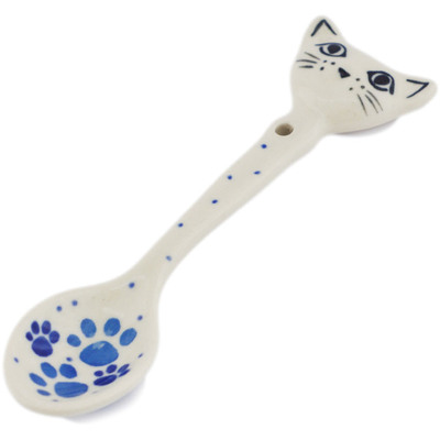 Polish Pottery Kitty Cat Face Spoon