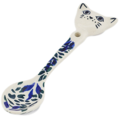 Polish Pottery Kitty Cat Face Spoon