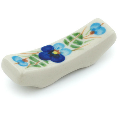 Polish Pottery Knife Rest 2&quot; Blue Pansy