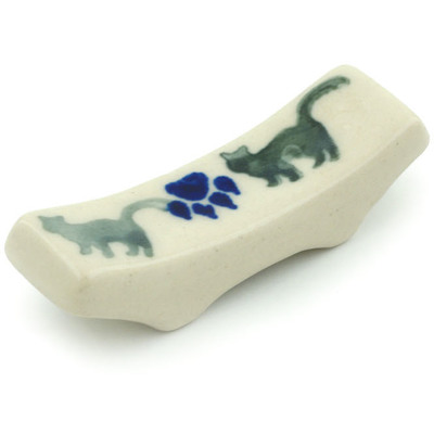Polish Pottery Knife Rest 2&quot; Boo Boo Kitty Paws