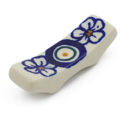 Polish Pottery Knife Rest 2&quot; Flowering Peacock