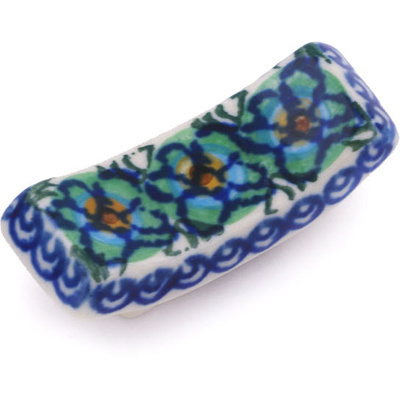 Polish Pottery Knife Rest 2&quot; Mardi Gras UNIKAT