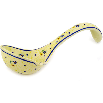 Polish Pottery Ladle 10&quot; Country Meadow