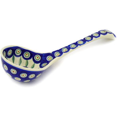 Polish Pottery Ladle 12&quot; Peacock