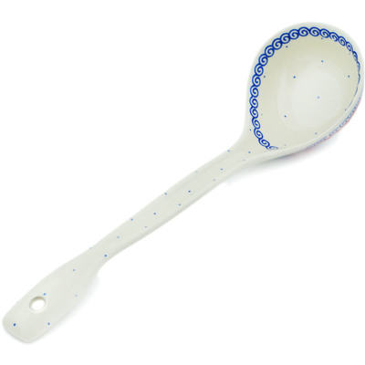 Polish Pottery Ladle 13&quot; Banner Of Hearts